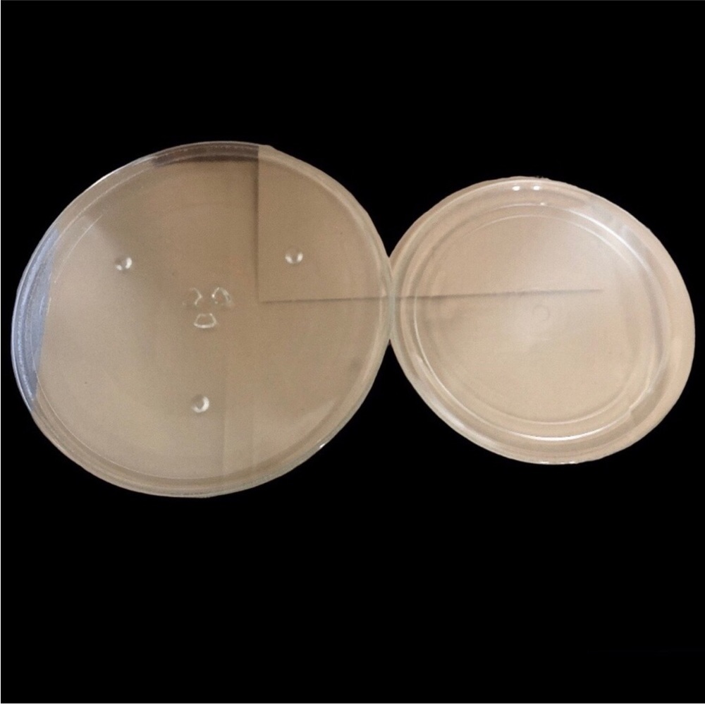 (2) LG /Goldstar Microwave Glass Turntable Tray / Plate 12 3/4 Inch & 9 3/4 inch